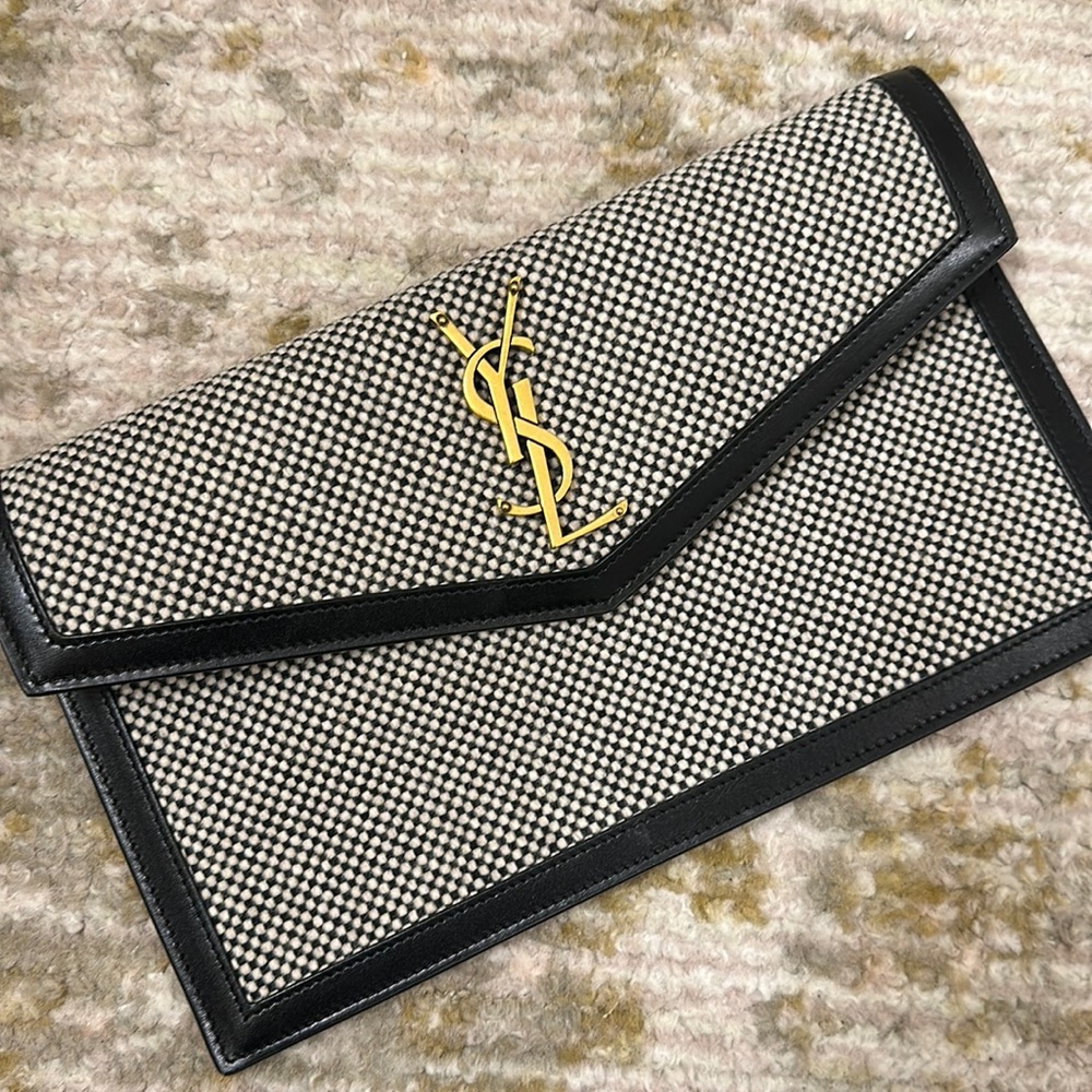 Ysl Yves Saint Laurent Clutch Pouch in Black and White